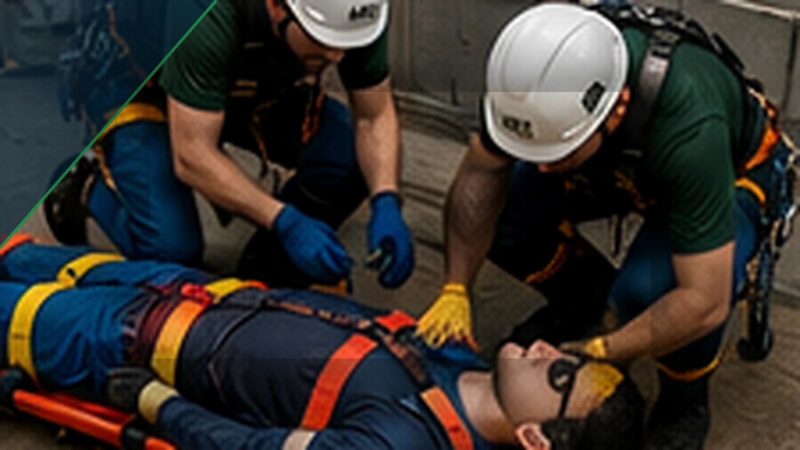 Equipe especializada em preparação e resgate industrial